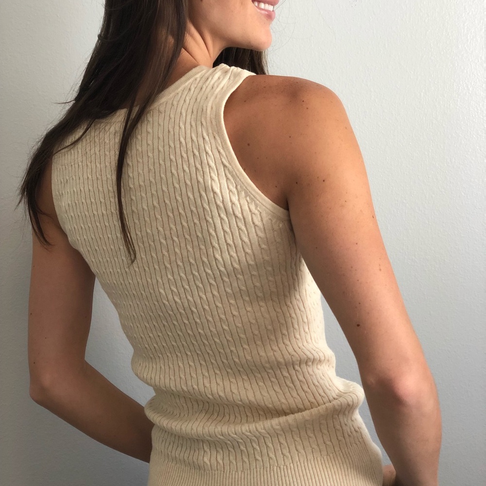 Beige Knit Sweater Vest